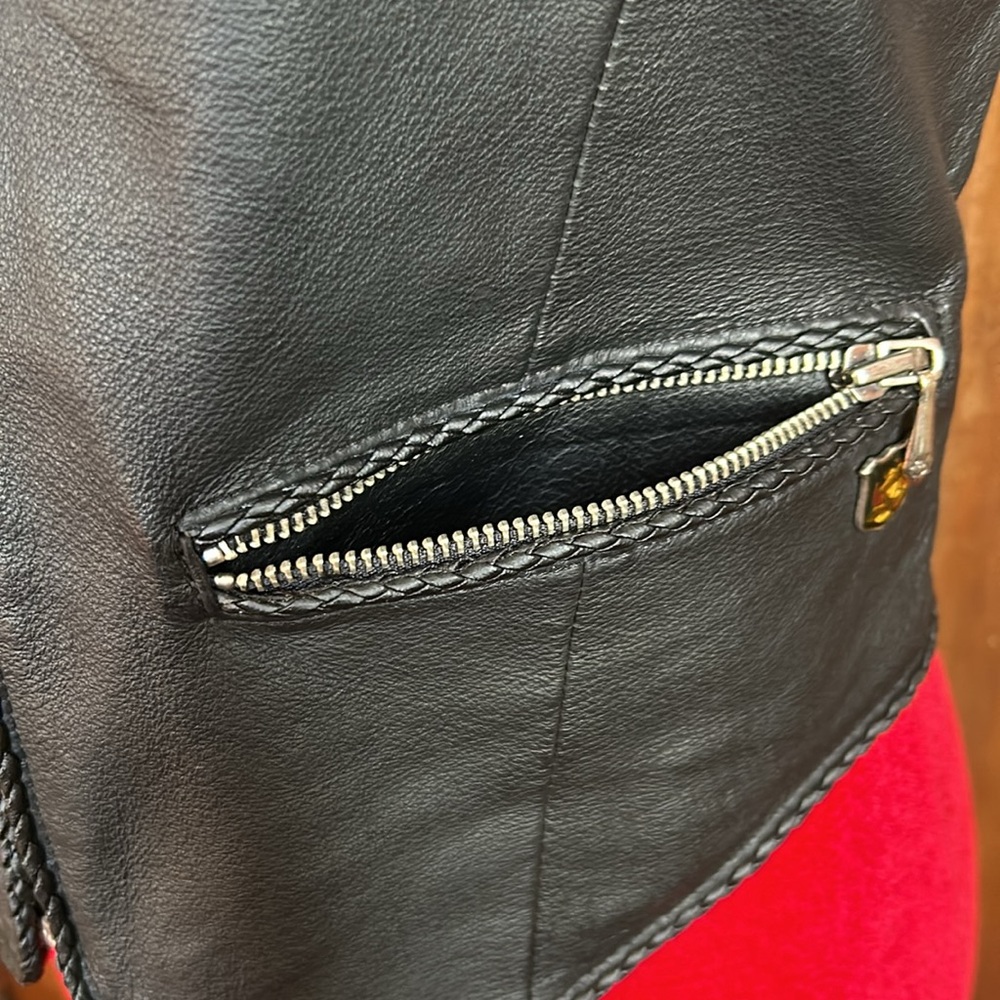 Upcycled Harley Davidson Leather Vest S - Picture 6 of 8